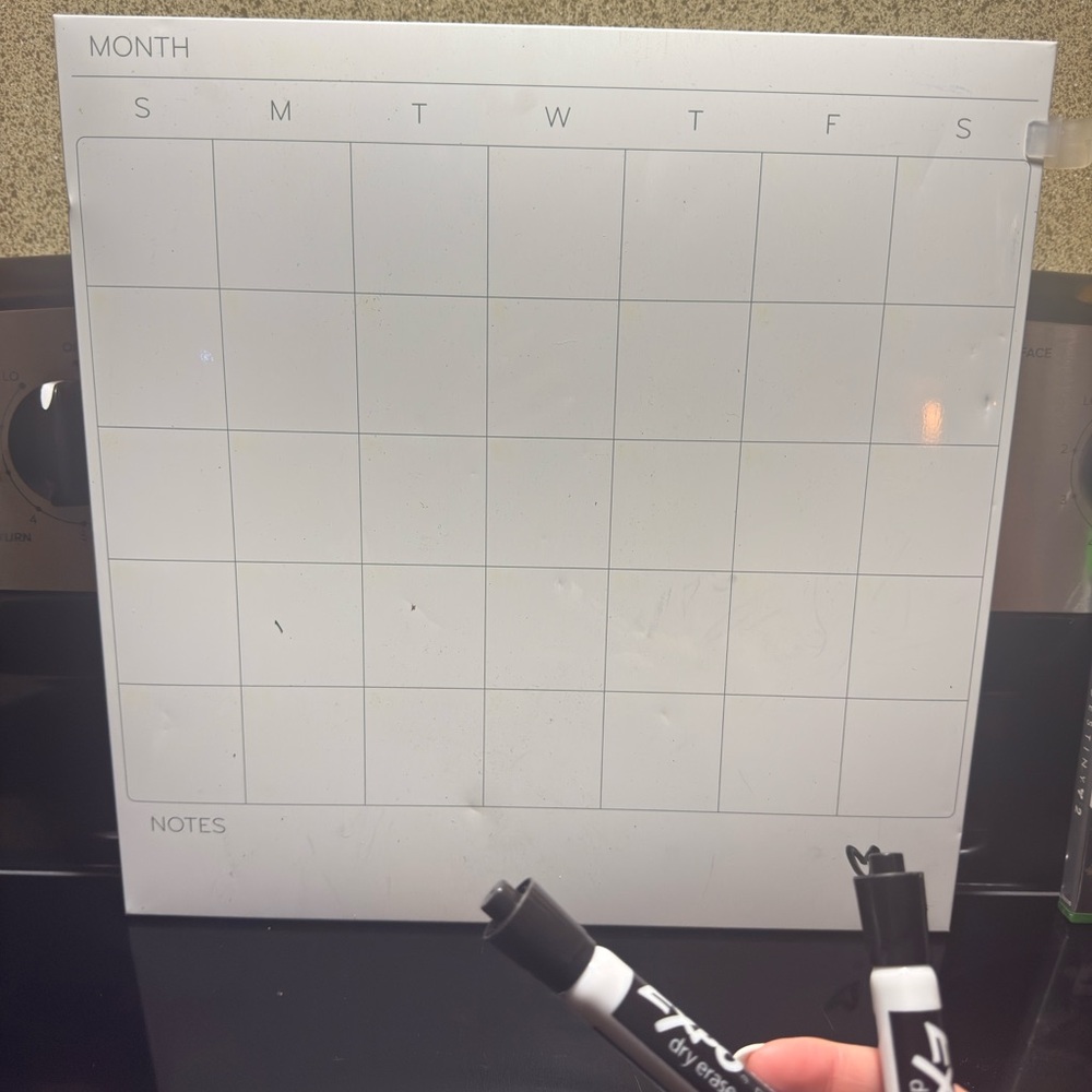 Magnetic Dry Erase Calendar Board with Markers
